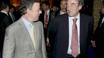 Santos con el presidente de la CEOE