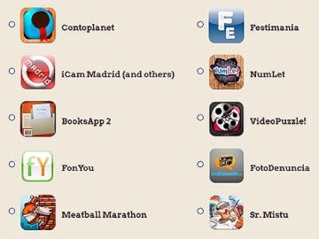 Las 10 APPs finalistas de AppCircus Madrid.