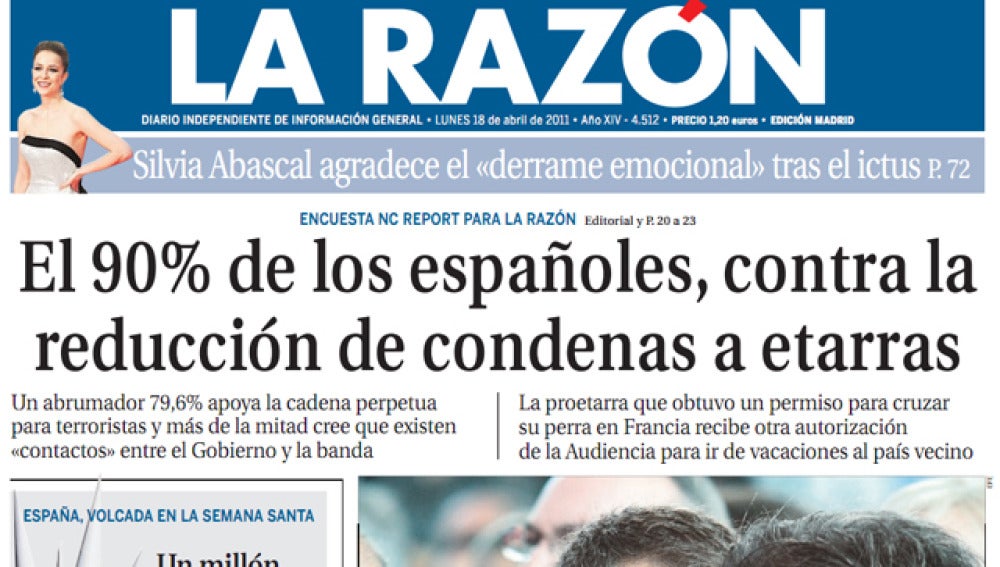 Portada de La Razón