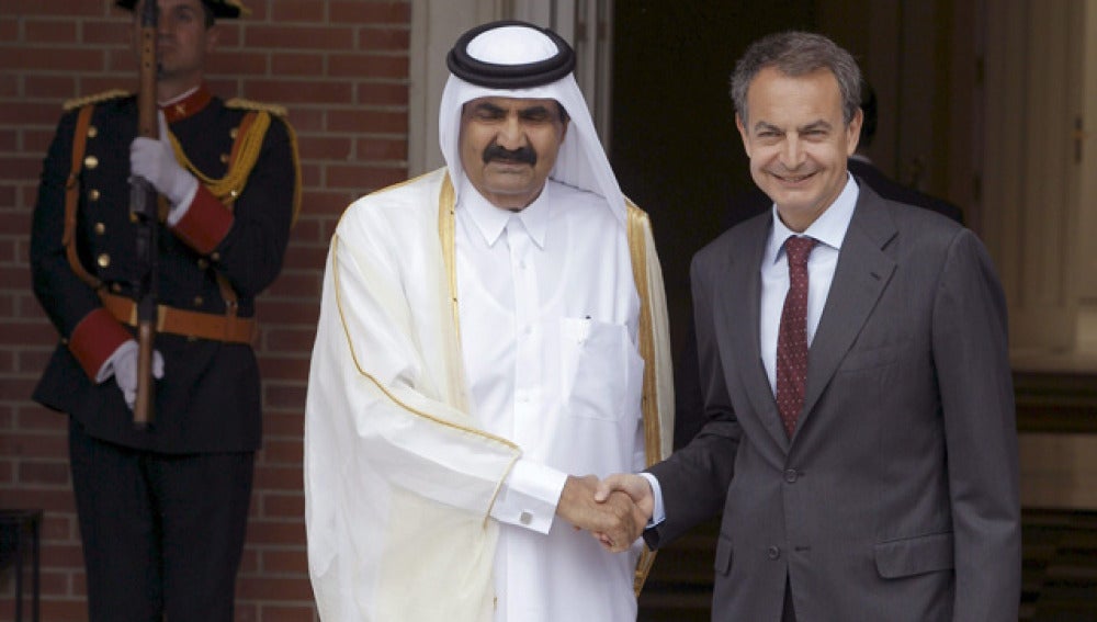 El emir de Qatar y el presidente Zapatero