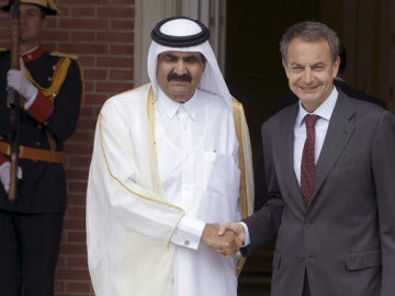 El emir de Qatar y el presidente Zapatero