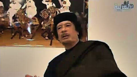 Gadafi, en la televisi&oacute;n libia
