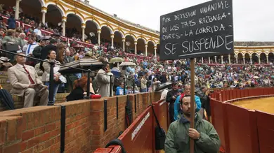 La lluvia obliga a suspender la corrida de rejones en La Maestranza La lluvia obliga a suspender la corrida de rejones en La Maestranza