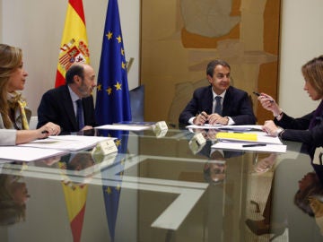 Zapatero junto a Chacón, Jiménez y Rubalcaba