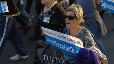Manifestaciones a favor de la legalización de Bildu en País Vasco y Navarra