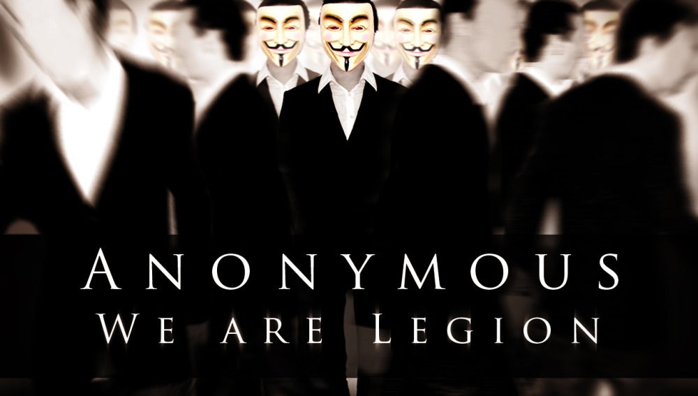 Cartel del grupo Anonymous con uno de sus lemas.