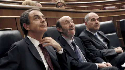 Zapatero, Rubalcaba y Chaves Zapatero, Rubalcaba y Chaves