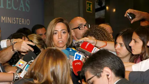 Carme Chacón ante la prensa Carme Chacón ante la prensa