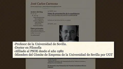 José Carlos Carmona, posible competidor de Rubalcaba José Carlos Carmona, posible competidor de Rubalcaba