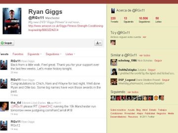 El Twitter de Ryan Giggs, centro de polémica