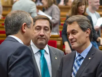 Artur Mas conversa con Felip Puig Artur Mas conversa con Felip Puig