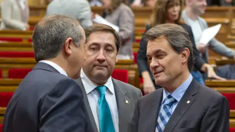 Artur Mas conversa con Felip Puig Artur Mas conversa con Felip Puig