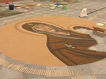 Alfombre de arena en La Orotava