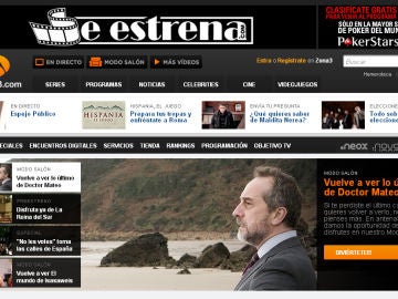 Portada de www.antena3.com Portada de www.antena3.com