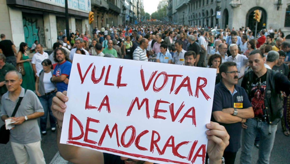 Manifestación contra la reforma constitucional en Barcelona