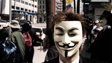 Manifestantes de Anonymous
