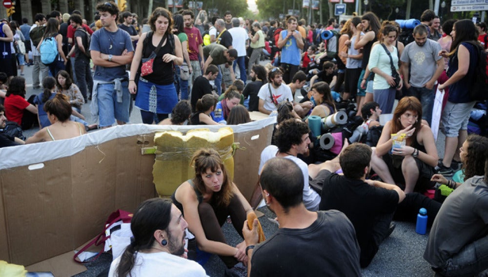 Acampada frente al Parlament