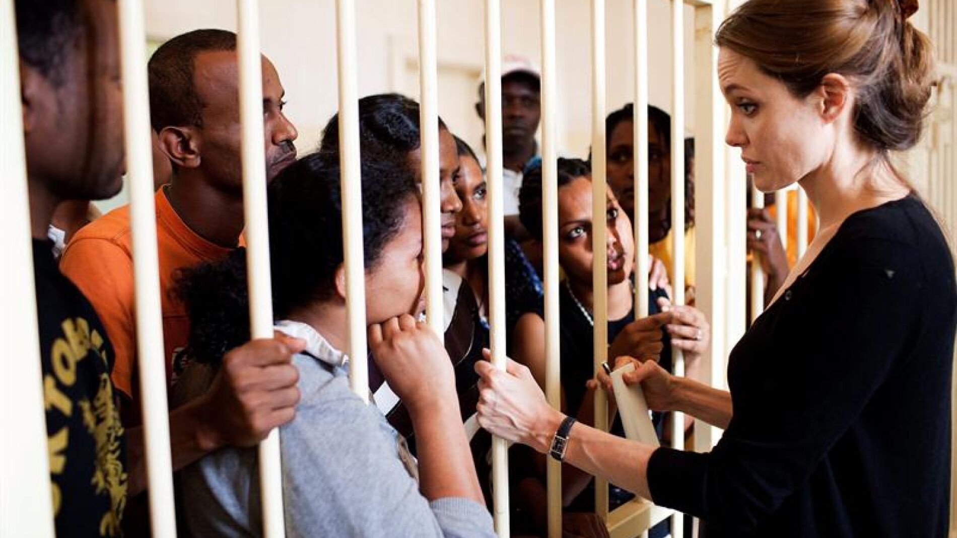 Angelina Jolie, en Lampedusa