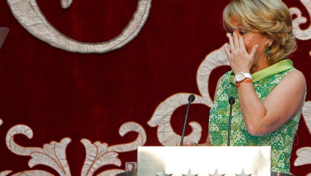 Esperanza Aguirre, emocionada