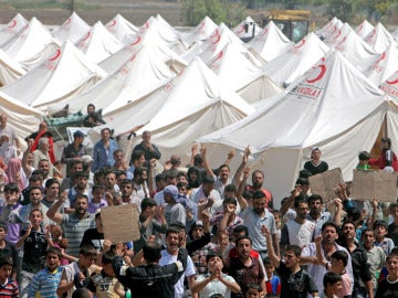 Un campamento de refugiados en Siria