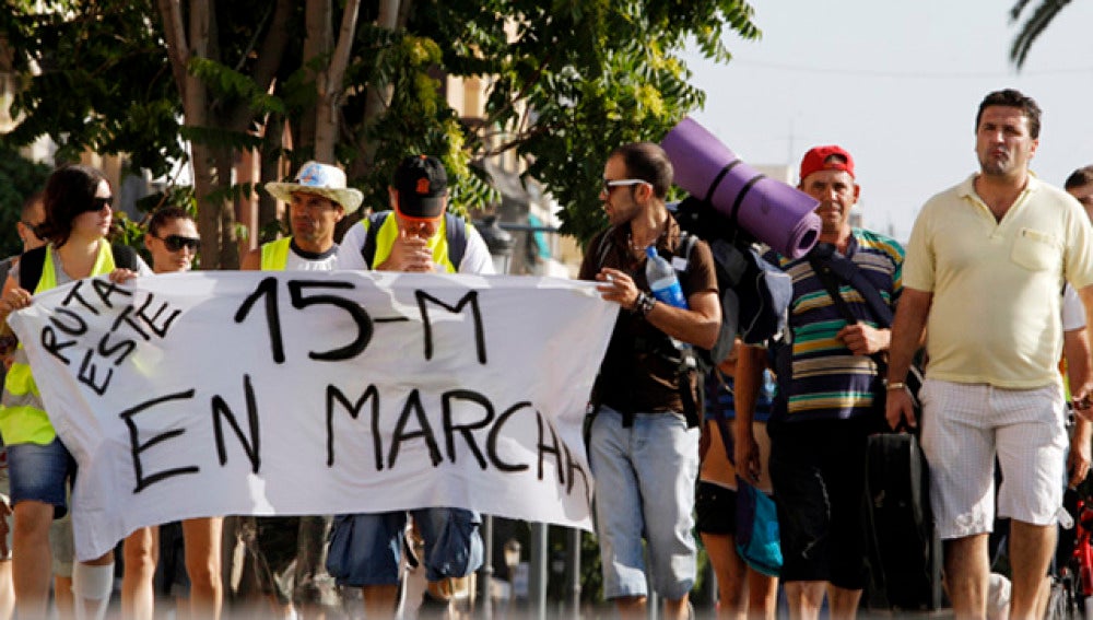 Marcha de los 'indignados' de Valencia