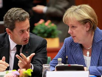 Merkel y Sarkozy en Bruselas