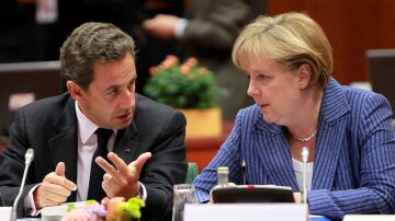 Merkel y Sarkozy en Bruselas