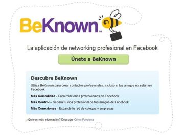 BeKnown, la aplicación profesional en Facebook