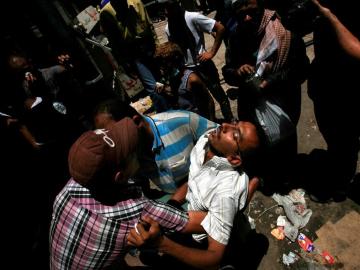 Heridos en las protestas en El Cairo