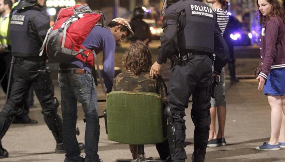 Desalojo de la acampada en Barcelona