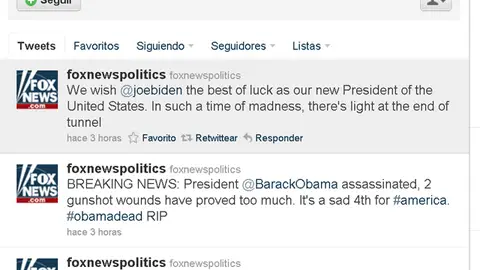 Cuenta de Twitter de Fox News Cuenta de Twitter de Fox News