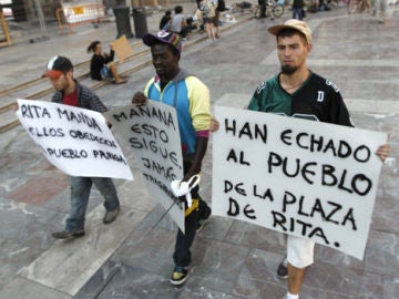 Indignados marchando en Valencia