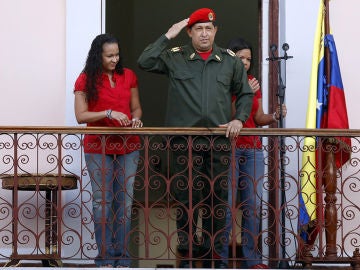 Hugo Chávez en el Palacio de Miraflores