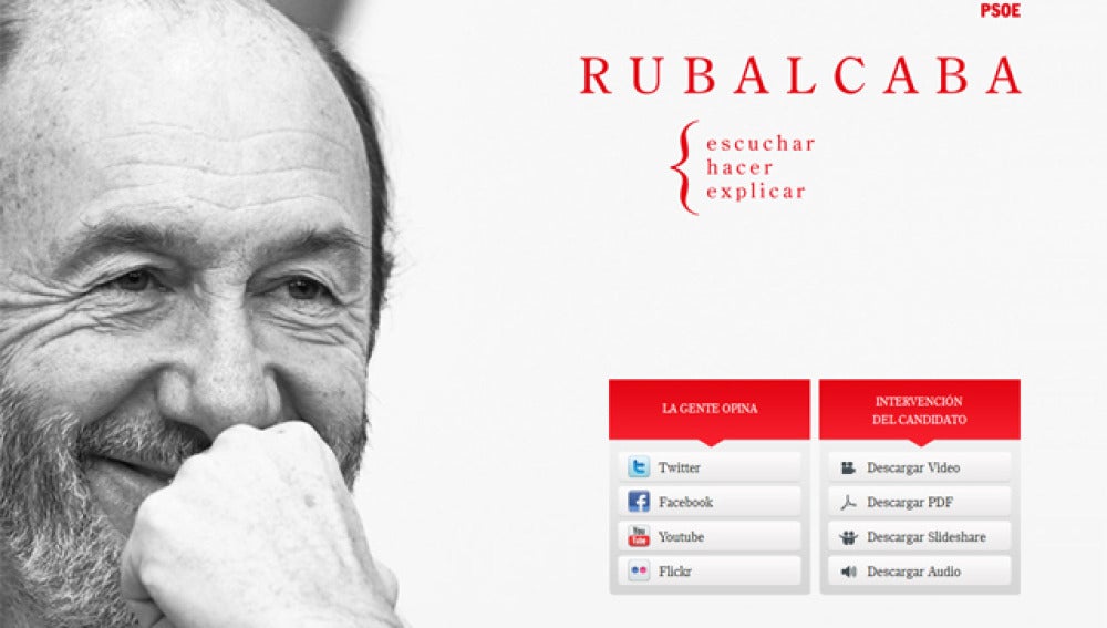 Web de Alfredo Perez Rubalcaba para las proximas elecciones generales