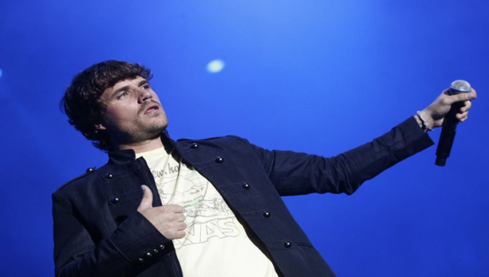 El cantante Dani Martin en un momento del concierto en honor a La Roja.