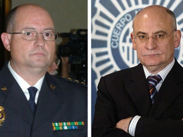 El jefe superior de Policía del País Vasco, Enrique Pamiés (i) y el exdirector general de la Policía, García Hidalgo 