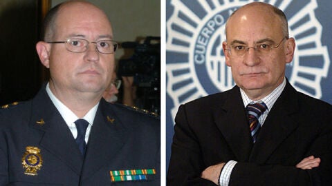 El jefe superior de Polic&iacute;a del Pa&iacute;s Vasco, Enrique Pami&eacute;s (i) y el exdirector general de la Polic&iacute;a, Garc&iacute;a Hidalgo 