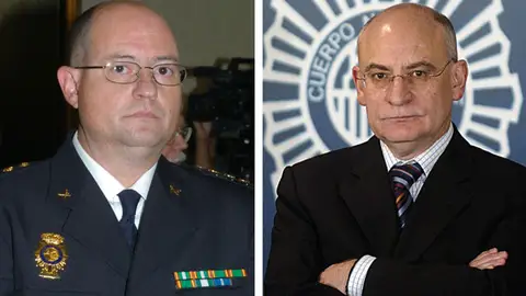 El jefe superior de Policía del País Vasco, Enrique Pamiés (i) y el exdirector general de la Policía, García Hidalgo El jefe superior de Policía del País Vasco, Enrique Pamiés (i) y el exdirector general de la Policía, García Hidalgo