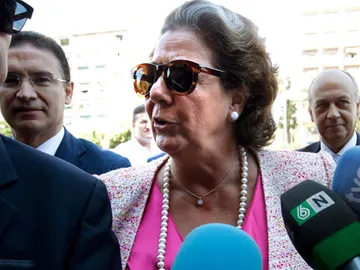 Barberá, a su llegada al Puerta de Valencia Barberá, a su llegada al Puerta de Valencia