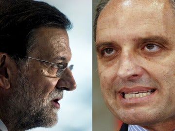 Mariano Rajoy, líder del PP, y el ex presidente valenciano, Francisco Camps.