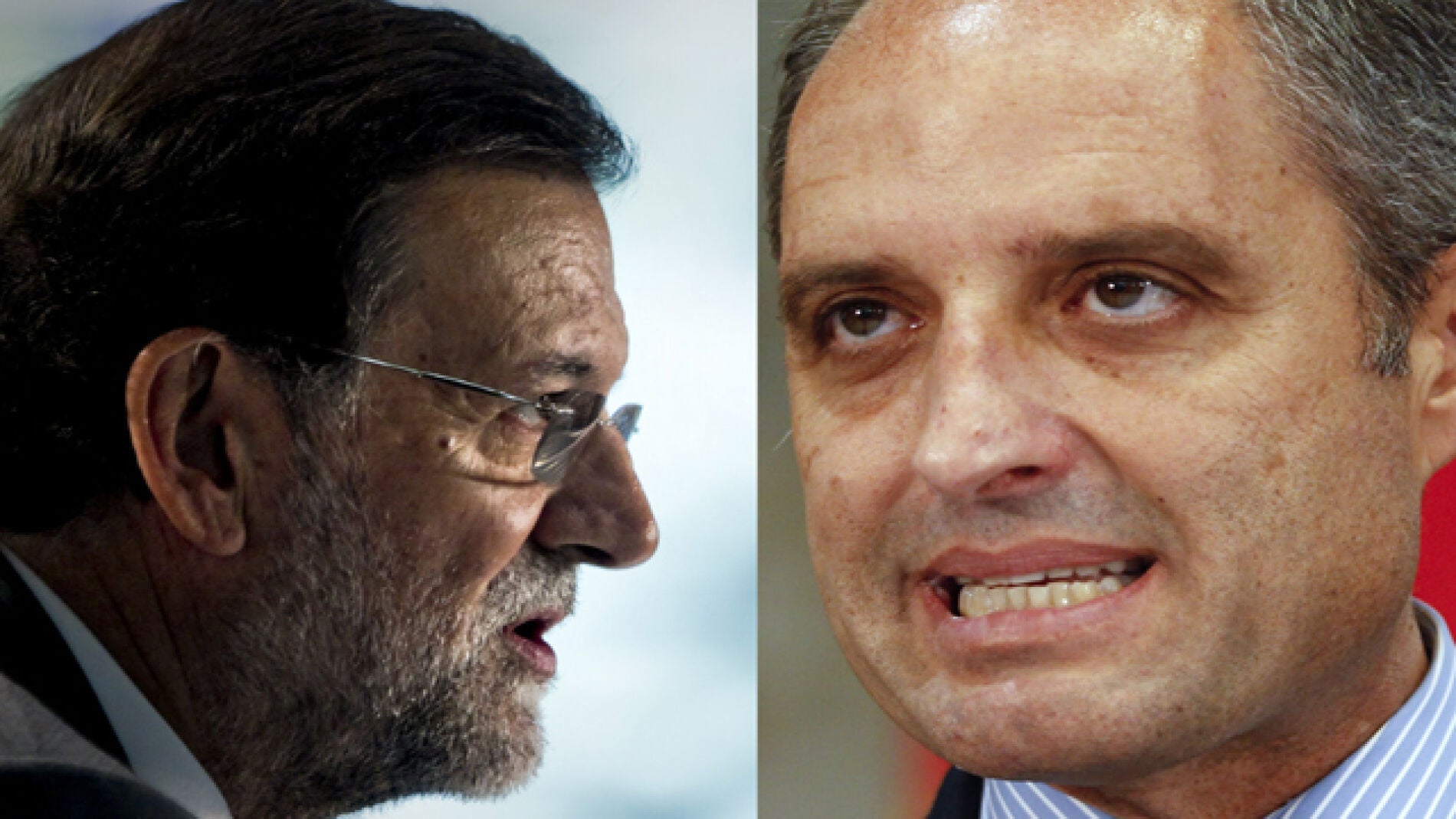 Mariano Rajoy, l&iacute;der del PP, y el ex presidente valenciano, Francisco Camps.