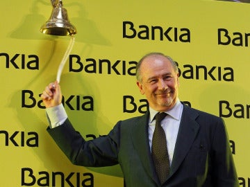 Rodrigo Rato en el debut de Bankia en la Bolsa