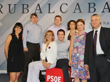 Los asesores de Obama junto a Caldera y Valenciano Los asesores de Obama junto a Caldera y Valenciano