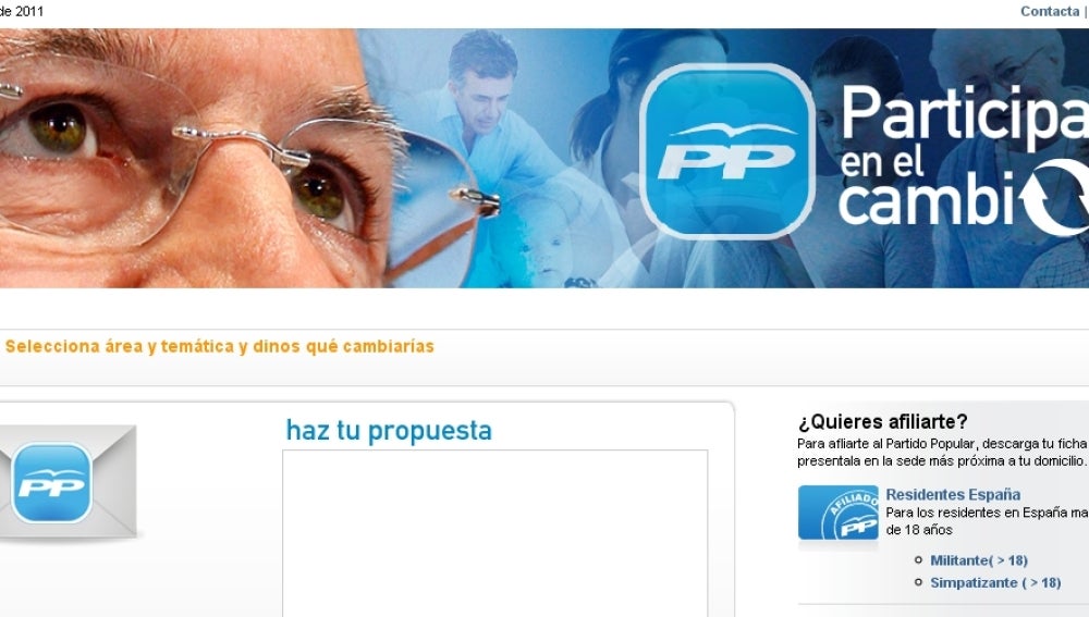 La nueva web electoral del PP