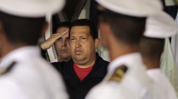 Chávez, a su llegada a Venezuela