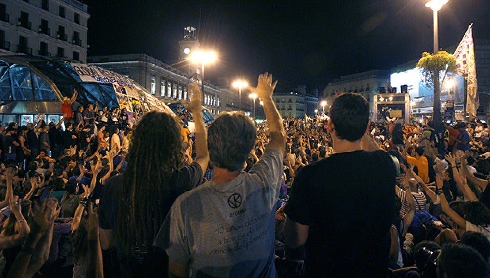 Los indignados vuelven a la Puerta del Sol