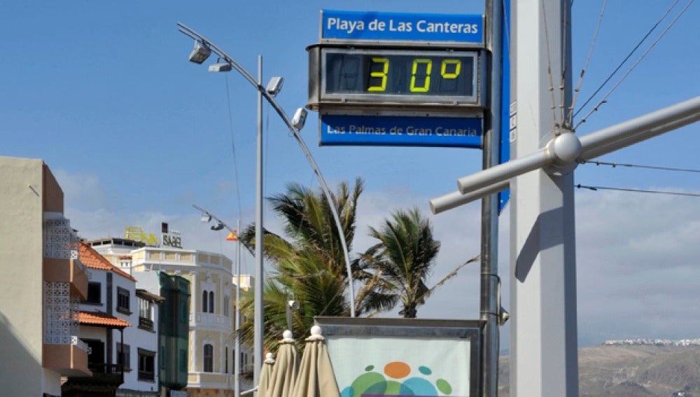 Termómetro en la playa de Las Canteras