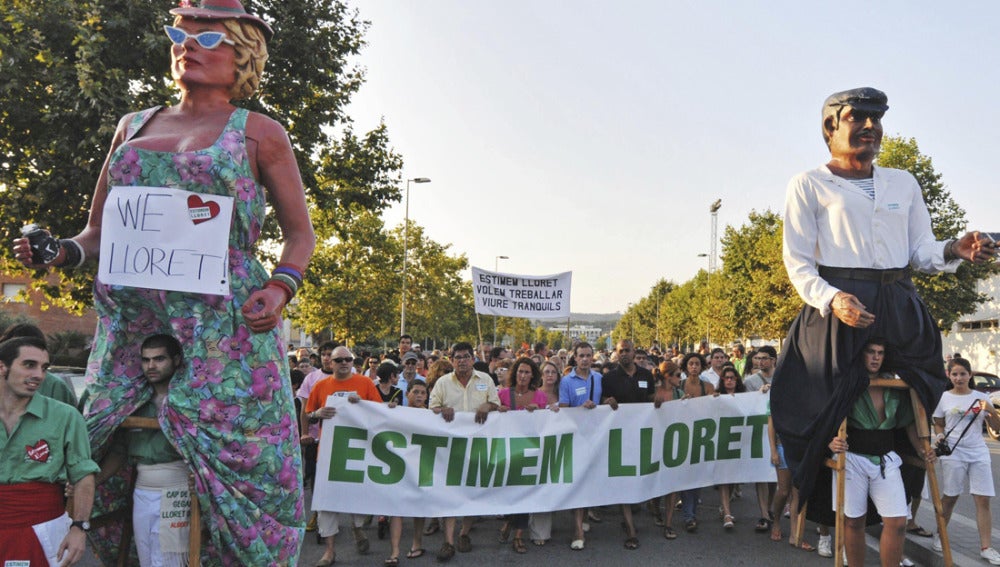 Manifestación en Lloret de Mar