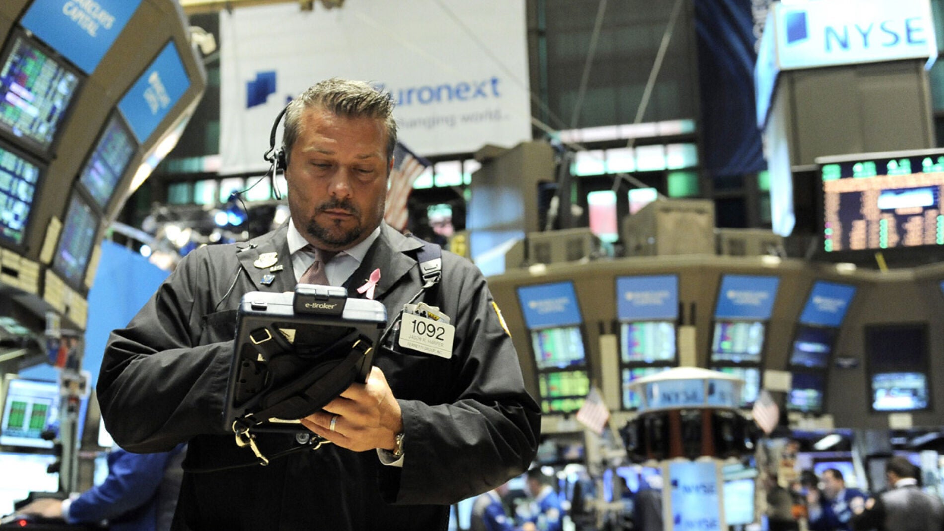 Un corredor de bolsa de Wall Street