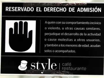 "Prohibida la entrada de niños" en una cafetería de Bilbao "Prohibida la entrada de niños" en una cafetería de Bilbao